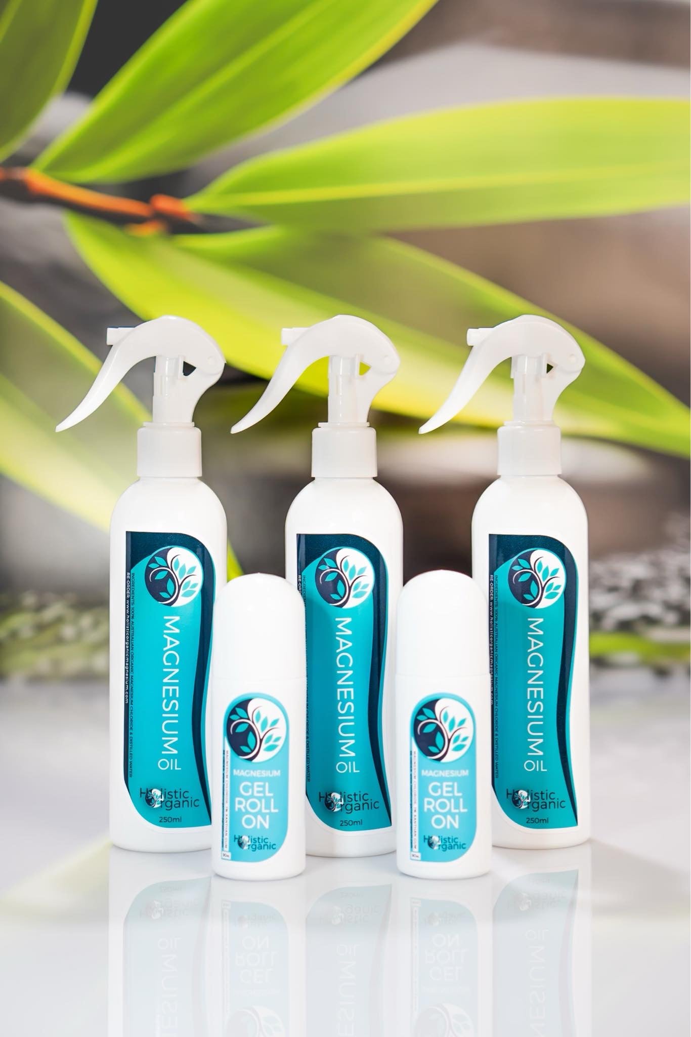 3 x Magnesium Oil Spray 250ml + 2 x Magnesium Gel Roll-On 90ml